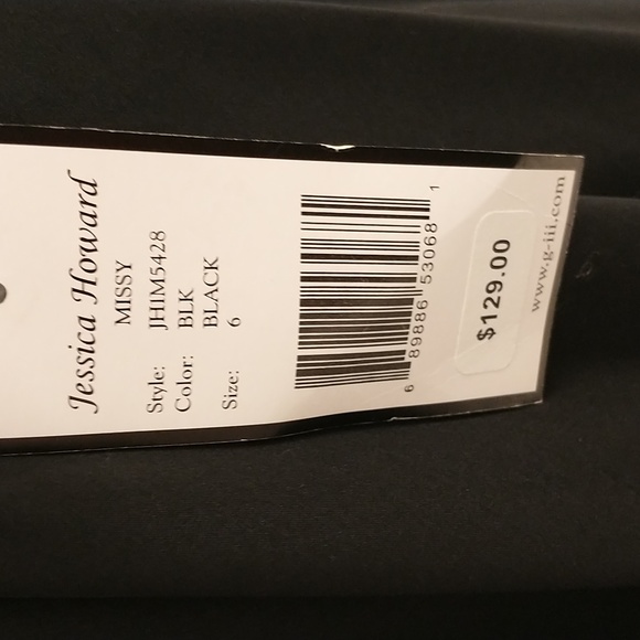 Black Party Dress Vintage Jessica Howard NWT Fit and Flare Sexy Neckline Flirty - Picture 5 of 10